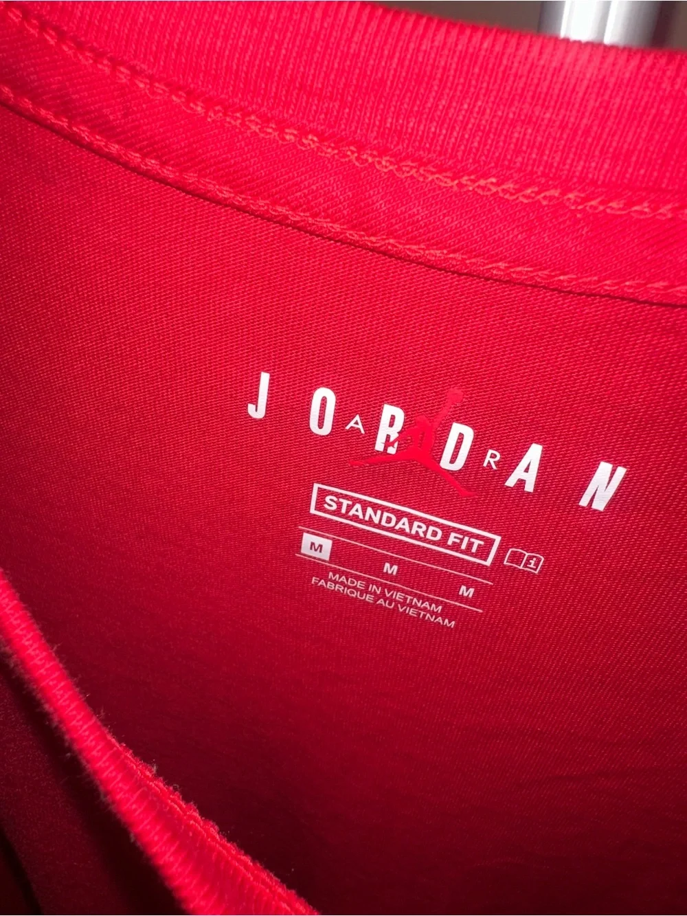 Jordan Red Crewneck Long Sleeve Tee with Chest Logo